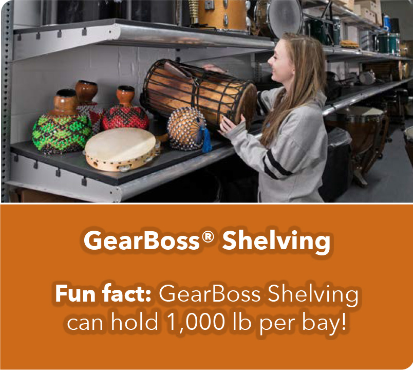 GearBoss® Shelving Fun fact: GearBoss Shelving can hold 1,000 lb per bay!