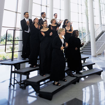 Choral risers allow a choir to stand up and be heard. Wenger choral risers are the most used in the world – and for good reason – they're sturdy, versatile and fold and transport where you need them.