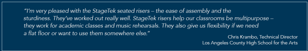 StageTek seated risers testimonial