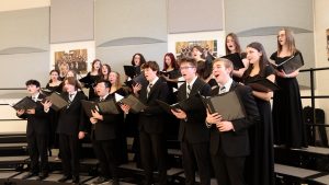 Choir singing on Wenger Choral Risers for classrooms